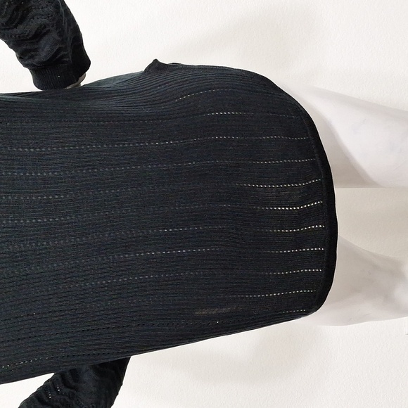 Hannah Black Whimsigoth Open Knit Long Sleeve Pullover Hi-Low Sweater Size M - Picture 8 of 12